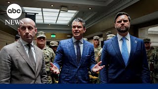 Vance, Hegseth, Miller heckled as they get photo op with DC National Guard