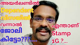 അയർലണ്ടിൽ Dependent വിസയിൽ വന്നാൽ ജോലി കിട്ടോ ?.... / എന്താണ് Stamp1G ?.... Vlog No: 48