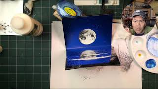 Stampscapes Midnight Stamping: Full Moon over the Waters