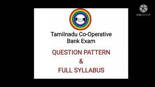 tamilnadu cooperative bank exam pattern and syllabus