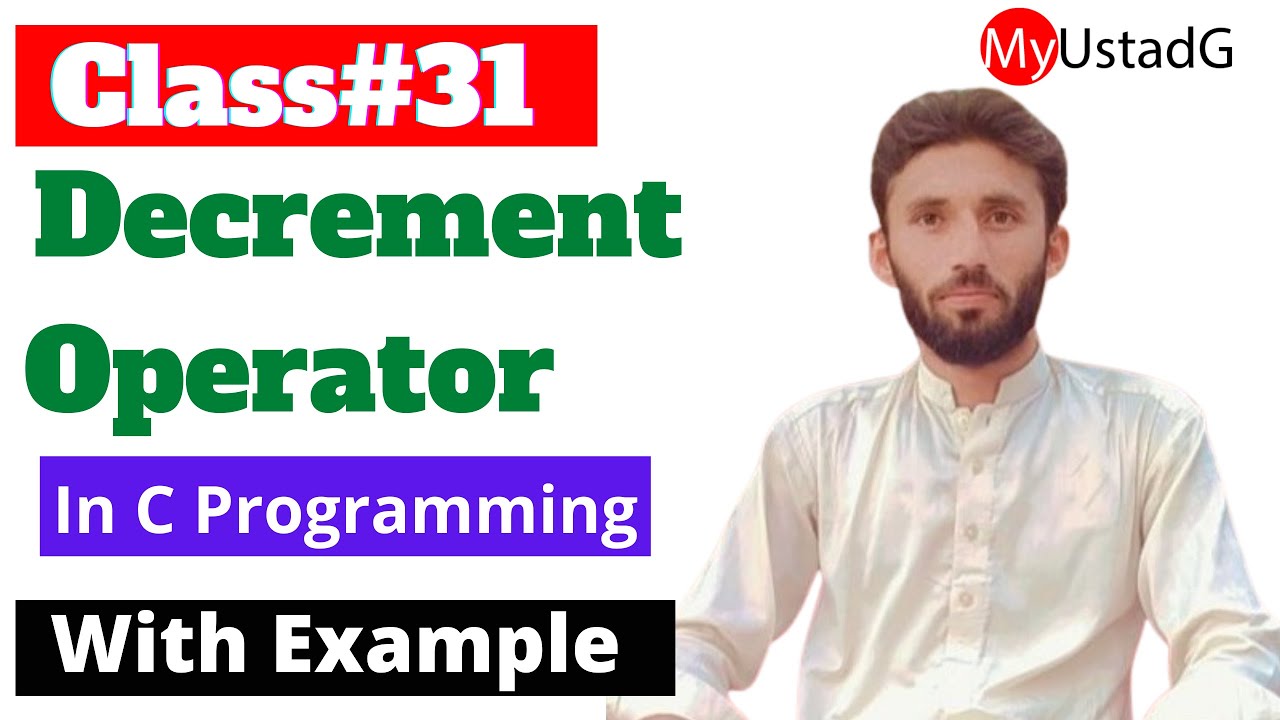 Decrement Operator In C | Unary Operators | Increment And Decrement ...