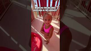 Our TALLEST Waterslide Yet! 😱💦 #challenge #lifeaswegomez #shorts #familyfun