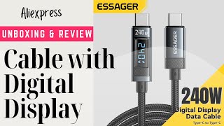 Essager USB-C Cable with Display 240W | AliExpress - Unboxing & Review