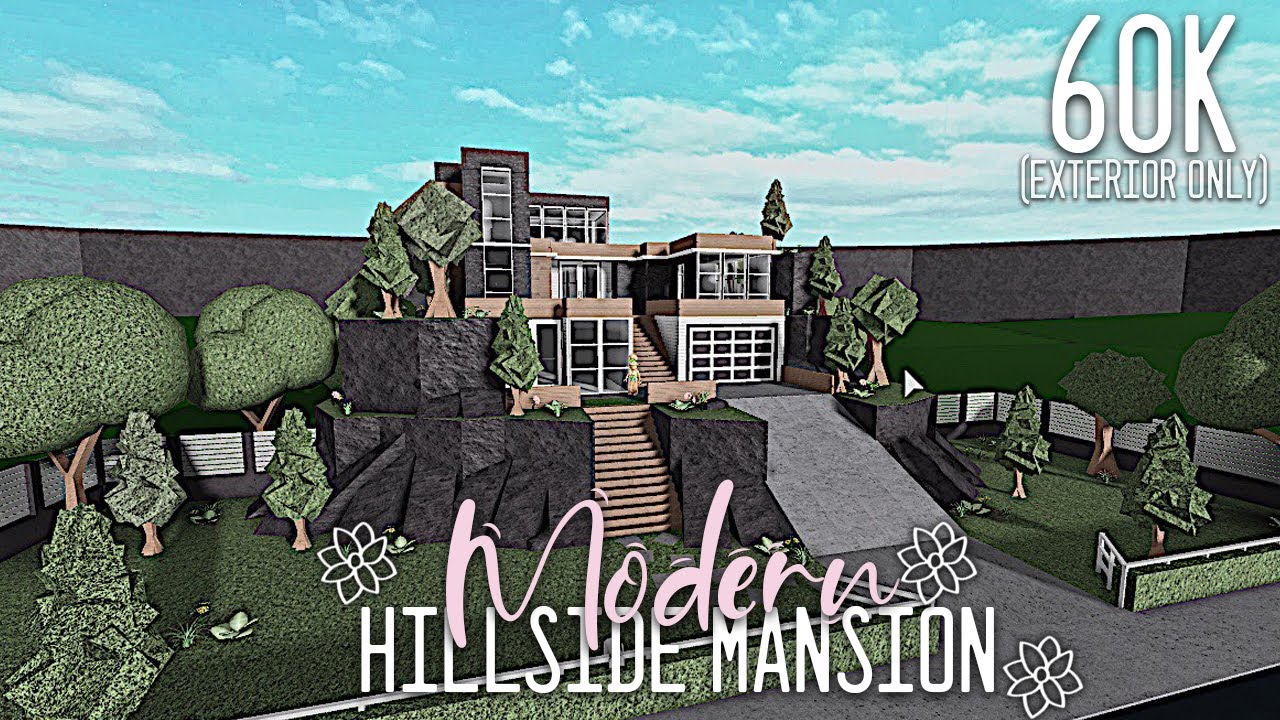 Modern Hillside Mansion | Bloxburg Build | Hxsna･ﾟ - YouTube