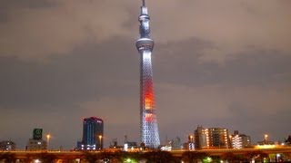 美しかった スカイツリー 点灯試験　キャンドル　ゴールド　ホワイト　Tokyo Skytree Light up Gold　2012