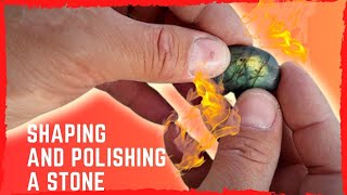 Polishing an AMAZING  Labradorite Stone