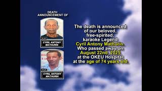 Cyril Antony Mathurin ~ Short Obituary