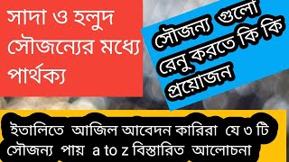 সাদা   হলুদ  সৌজন্যের মধ্যে  পার্থক্য   এবং   ৩  সৌজন্যের বিস্তারিত  আলোচনা  #Italy# asilo#