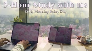 5 Hours Study With ME| 50/10 | Study with me no Music| Focus on the Present|| Mindful Studying