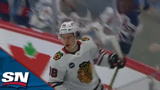 Blackhawks' Connor Bedard Forces Turnover Before Putting Them On Board vs. Jets