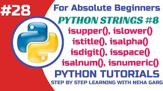 Python String Methods | isspace(), isdigit(), isalnum(), isupper() & More | Class 11 & 12 CS #python