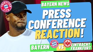 Vincent Kompany PRESS CONFERENCE Reaction! Bayern Munich Vs Eintracht Frankfurt