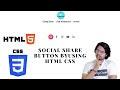 Social Share Button By Using Html & Css | Web development | Coding Gyan