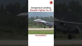 Dangerous Landing Russian Fighter Su 27 #shorts