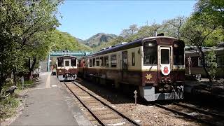 わたらせ渓谷鐵道トロッコわっしー号神戸駅発車