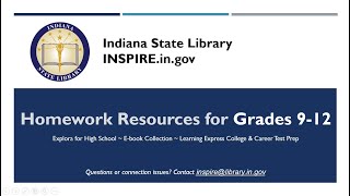 INSPIRE Homework Resources for Grades 9-12 Tutorial