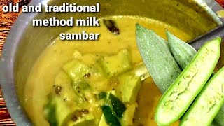 ಪಡವಲಕಾಯಿ ಹಾಲು ಸಾರು/Milk saaru/Halina saaru/Snakegourd curry/old  and traditional method milk sambar