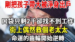 剛把孩子帶大被要求淨身出戶，口袋只剩2千卻找不到工作，街上偶然救個老太太，命運的齒輪開始逆轉！【老人社】