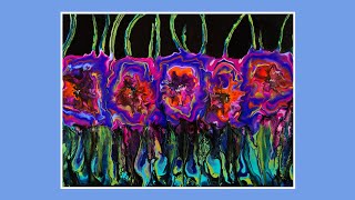 #9292 Flowers \u0026 Foliage In One, Swipe Experiment Fluid Art 5.08.2023