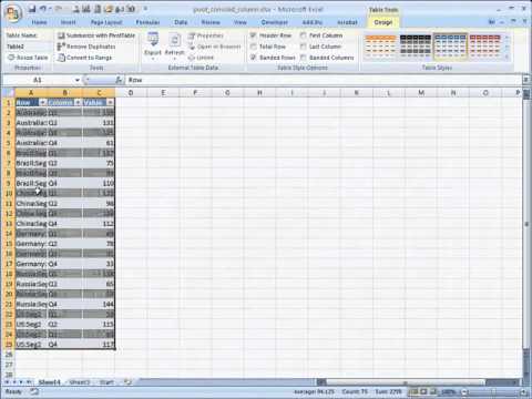 Convert Column Data Fields to Row Data Fields Convert Column Data Fields to Row Data Fields