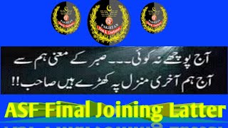 Asf Final Joining Latter || Asf Interview Result || Happy News ||