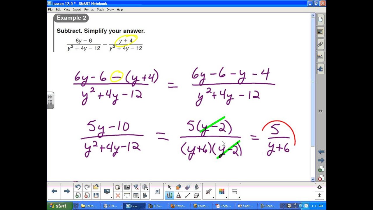 Algebra B Lesson 12 5 Ex 1 3 - YouTube