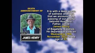 James Henry ~ Short Obituary