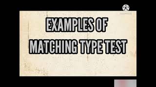 Matching Type Test