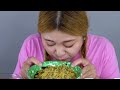 mukbang spicy fried chicken noodles tteokbokki by hiu 하이유