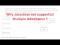 Multiple Inheritance | Why multiple inheritance  is not supported in Java?