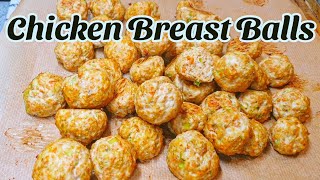 Sub)Chicken Breast Balls 다이어트용 닭가슴살 큐브 닭가슴살 볼 레시피!! No flour, No oil - Perfect Diet food