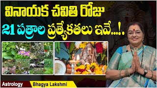 వినాయకచవితి పూజకు వాడే 21 పత్రాలు ఇవే || Vinayaka Chavithi Pooja Vidhanam || Astro BhagyaLakshmi