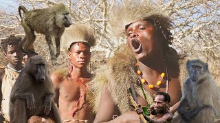 BABOON HUNT: INCREDIBLE LIFESTYLE OF HADZABE HUNTERS HUNTING BABOONS IN THE WILDERNESS OF AFRICA