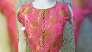 banarashi brocket blouse with inside sleeves. size 36+2 inch margin