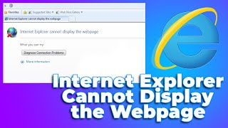 *Internet Explorer Cannot Display the Webpage* Error❌ in Windows 7/10/11 (PROBLEM SOLVED)✅(2024)