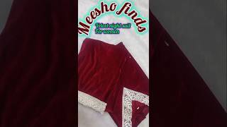 Velvet night suit for women🍂 #meesho #youtube 🌸#shortvideo 🏵️#fashion #unboxing 🌺