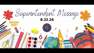 Welcome Back - A Message from the Superintendent