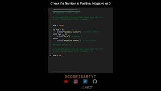 Check if a Number is Positive, Negative or 0 in Python | Python Examples | Python Coding Tutorial