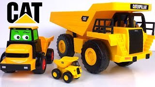 STORY WITH MIGHTY MACHINES DUMP TRUCKS AND KINETIC SAND SHAPING DUMPING & JOBSITE CONSTRUCTION FUN