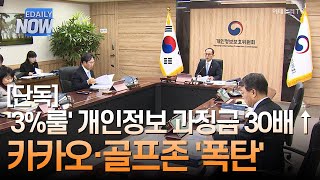 [단독] '3%룰' 개인정보 과징금 30배↑... 카카오·골프존 '폭탄' [이데일리 NOW]