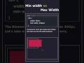 Min width vs Max width in CSS #css #coding