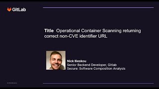 Demo: Operational Container Scanning returning correct non CVE identifier's URL