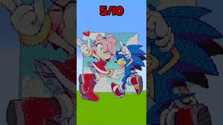 Sonic x Amy Rose Pixel Art! 😇😜🧐#shorts
