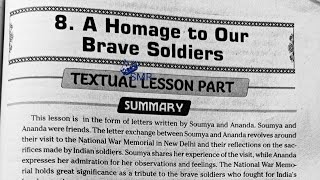 7th class English 8th lesson (A homage to our brave soldiers) question and answers guide notes