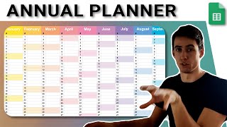 How To Make Ali Abdaal's Annual Planner | Google Sheets Tutorial