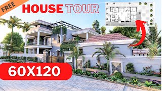 60*120 House Design 3D: 5 Bed Rooms | 7200 Sqft | 800 Gaj | Traditional Design |Archbytes