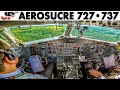 AeroSucre Boeing 727 & 737 Cockpit to Colombian Jungle Airports🇨🇴