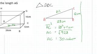 3D Pythagoras question cuboid