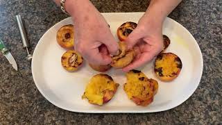 Grilled Peaches with Balsamic Glaze and Goat Cheese plus Dealing with Summer Garden Pests