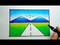 cara menggambar pemandangan gunung yang mudah dan bagus sekali how to draw mountain scenery easy